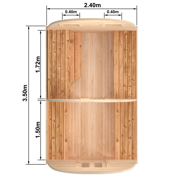 Fasssauna / Gartensauna / Banja / Viking 3,5 m mit Vorraum